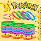 12pcs Pokemon Bracelet Anime Pikachu Charmander Children Cartoon Silicone Wristband Bracelets Party  Accessoires Cosplay Gifts - Thumbnail 1