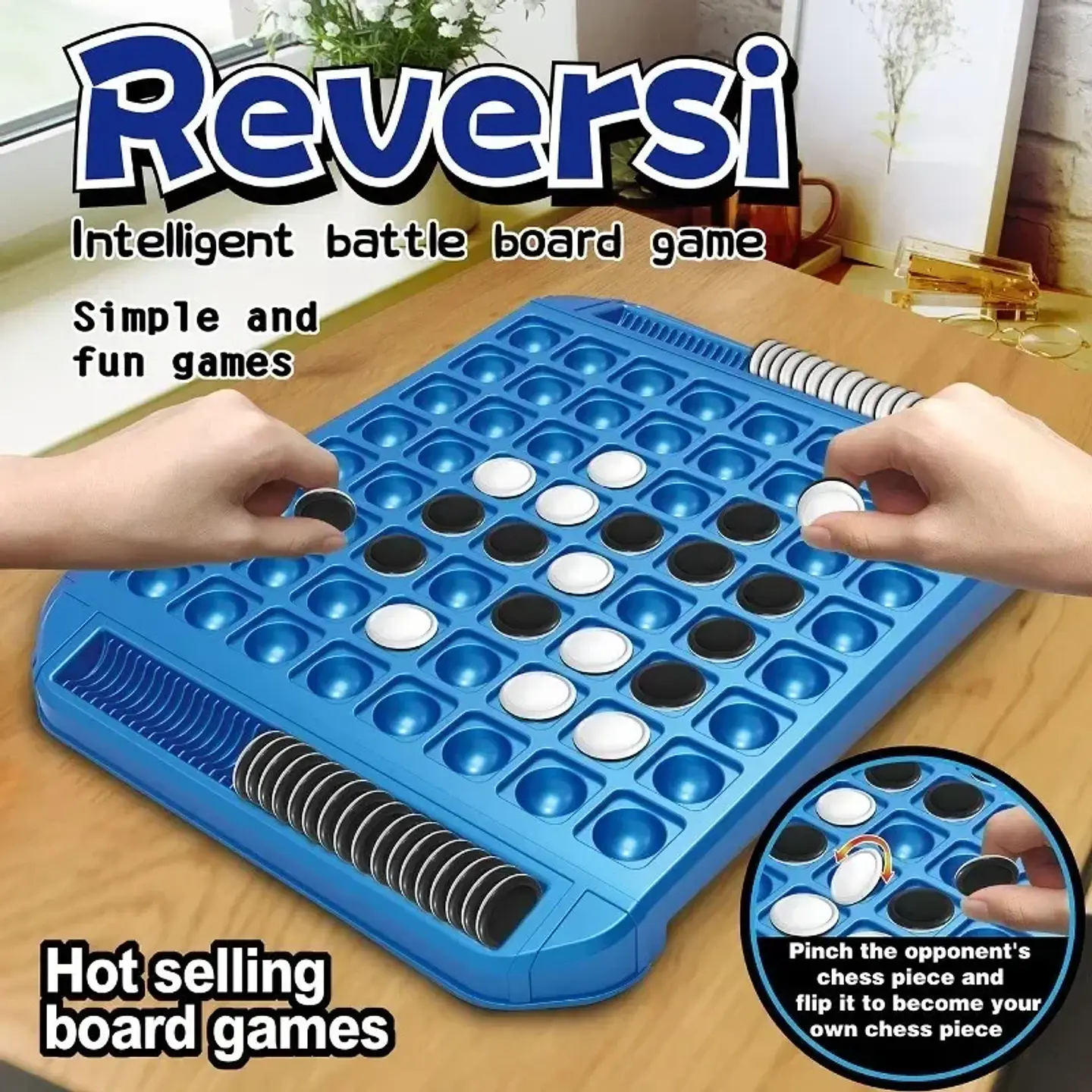Dual-Side Flip Board Strategy Game for 2 Players Logic Training Educat for 2 Players Logic Training Educational Brain Teaser Toy 1