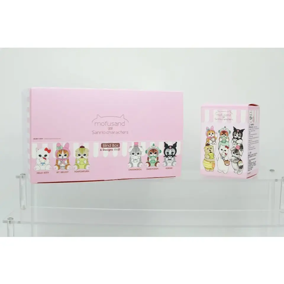 Mofusands Cats Blind Box Toys Sanrio Character Cartoon Melody Mystery Pudding Dog COS Dress Up Cute Cat Doll Toys Kids Gifts 2