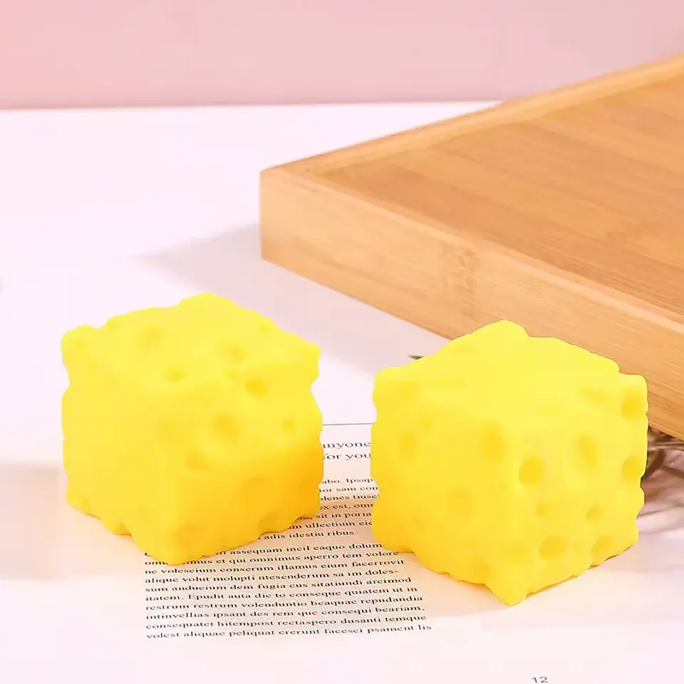 Squishy Square Cheese Squeeze Toys Slow Rebound Push Stress Relief Sensory Toy Soft Butter Cheese Fidget Toy Christmas Present 2