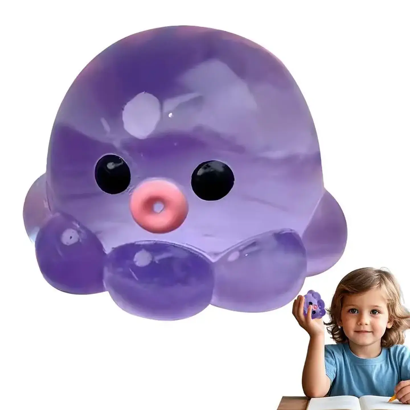Octopus Squeeze Fidget Toy Rubber Clear Crystal Octopus Hand Relax Toy Homemade Bubble Hairstyle Game For Kids Adults Pinch Toy 1