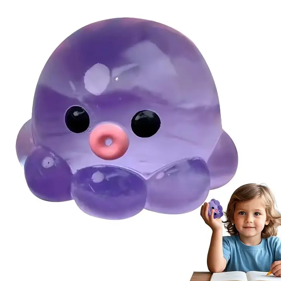 Octopus Squeeze Fidget Toy Rubber Clear Crystal Octopus Hand Relax Toy Homemade Bubble Hairstyle Game For Kids Adults Pinch Toy 1