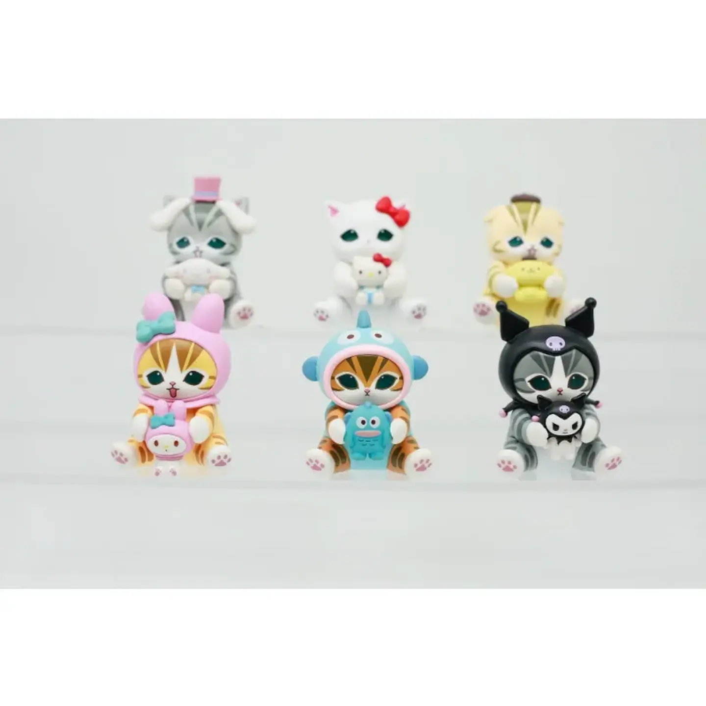 Mofusands Cats Blind Box Toys Sanrio Character Cartoon Melody Mystery Pudding Dog COS Dress Up Cute Cat Doll Toys Kids Gifts 3