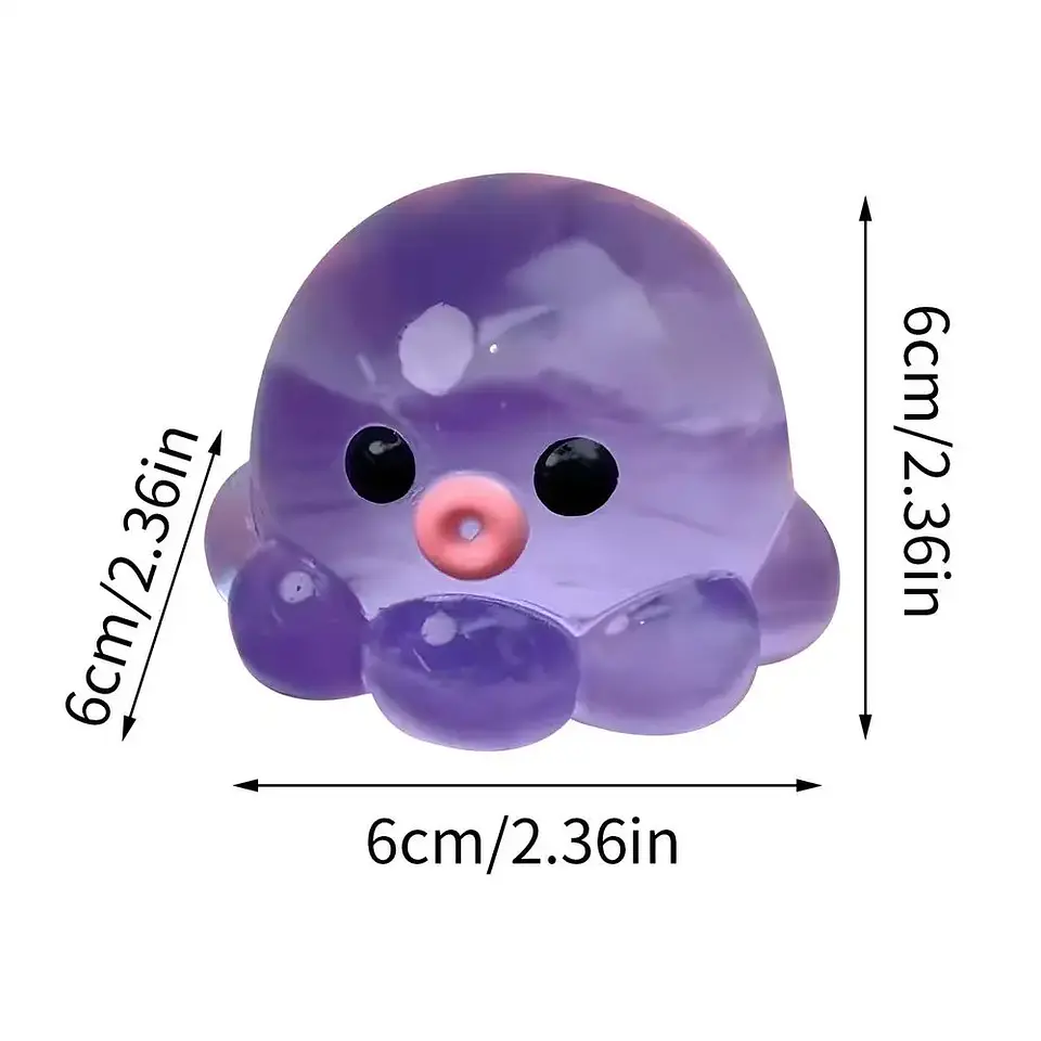 Octopus Squeeze Fidget Toy Rubber Clear Crystal Octopus Hand Relax Toy Homemade Bubble Hairstyle Game For Kids Adults Pinch Toy 2