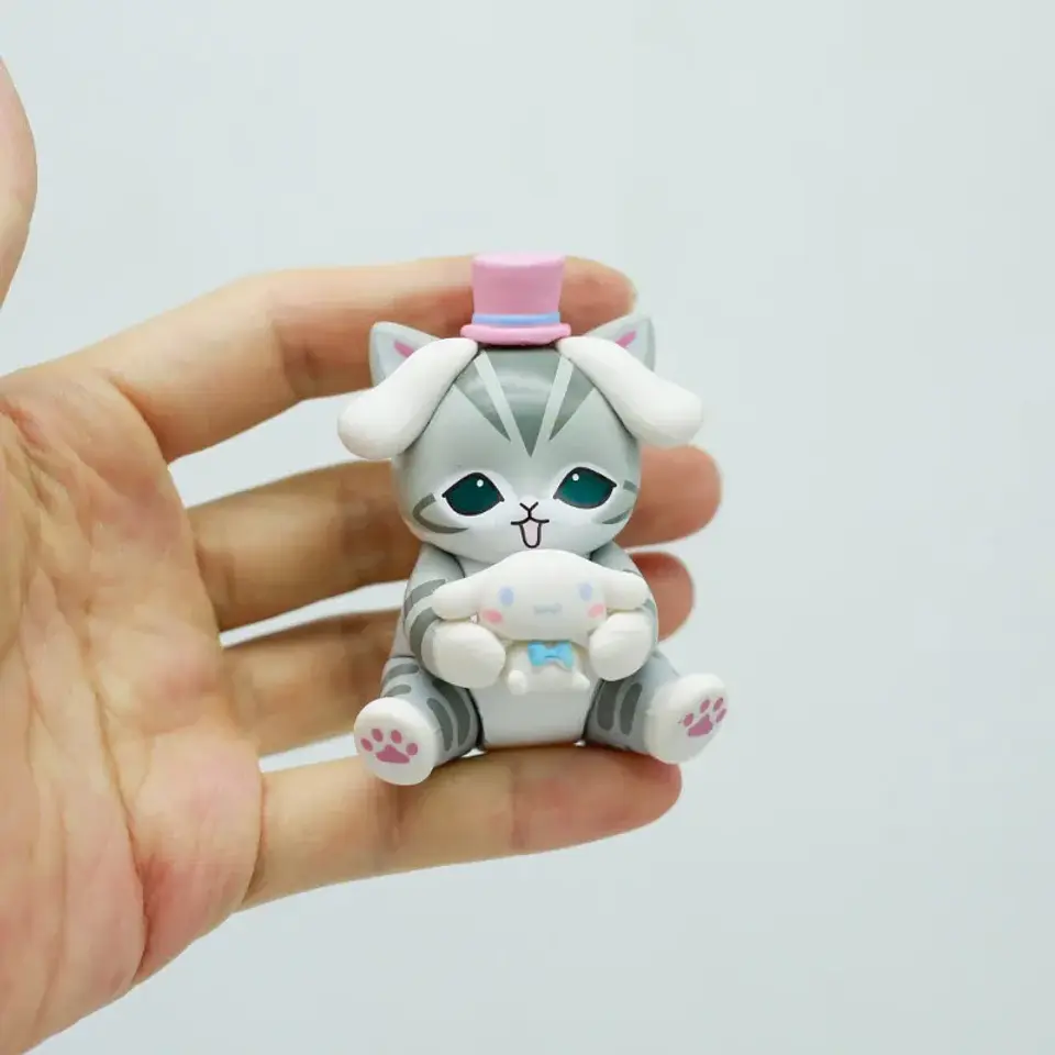 Mofusands Cats Blind Box Toys Sanrio Character Cartoon Melody Mystery Pudding Dog COS Dress Up Cute Cat Doll Toys Kids Gifts 5