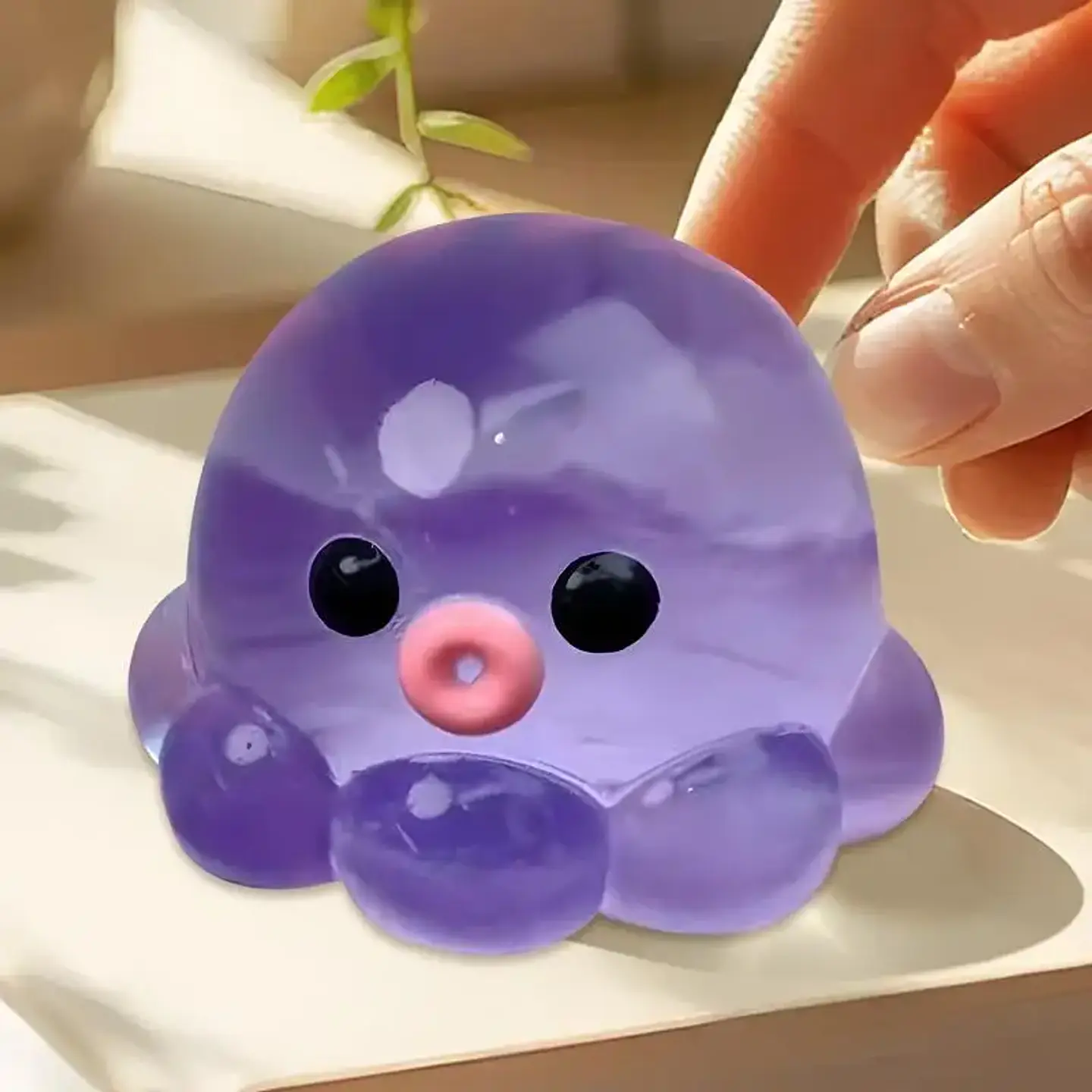 Octopus Squeeze Fidget Toy Rubber Clear Crystal Octopus Hand Relax Toy Homemade Bubble Hairstyle Game For Kids Adults Pinch Toy 3