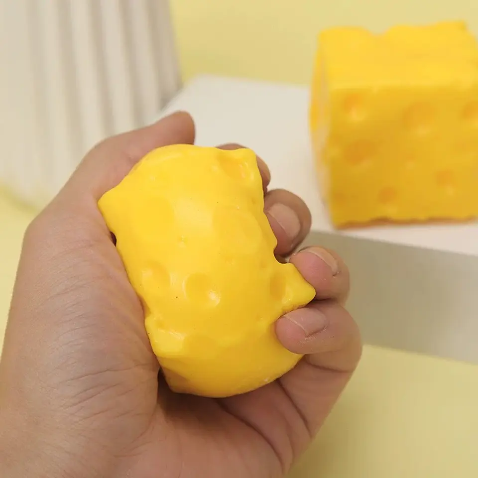 Squishy Square Cheese Squeeze Toys Slow Rebound Push Stress Relief Sensory Toy Soft Butter Cheese Fidget Toy Christmas Present 4