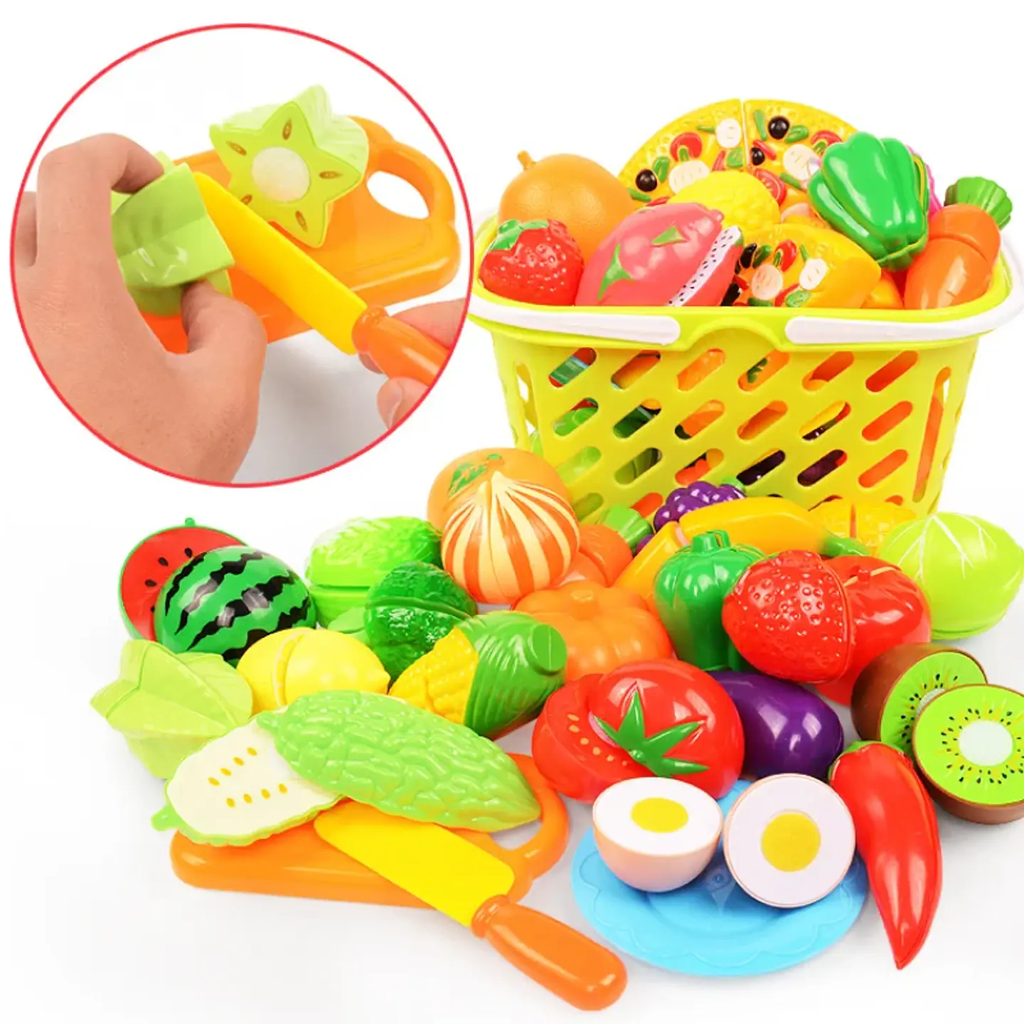 6/10/13/24Pcs Kitchen Fun Cutting Fruits and Vegetables Food Play House Set Puzzle Education Toys For Kids Boys Girls Xmas Gifts 1