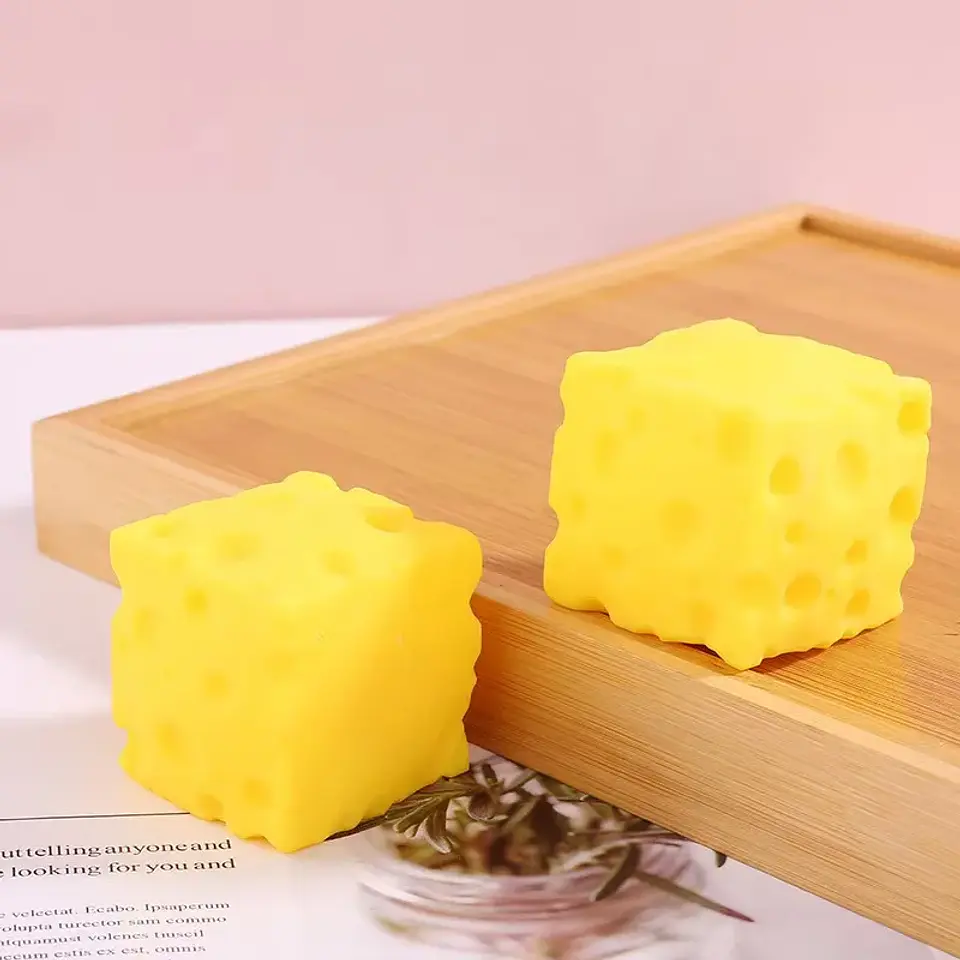 Squishy Square Cheese Squeeze Toys Slow Rebound Push Stress Relief Sensory Toy Soft Butter Cheese Fidget Toy Christmas Present 5