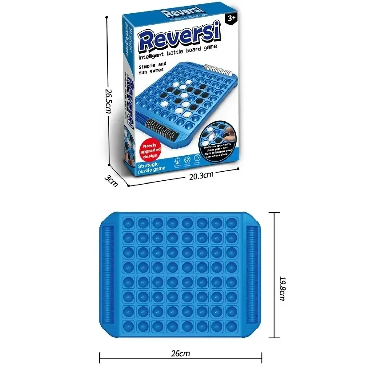 Dual-Side Flip Board Strategy Game for 2 Players Logic Training Educat for 2 Players Logic Training Educational Brain Teaser Toy 6