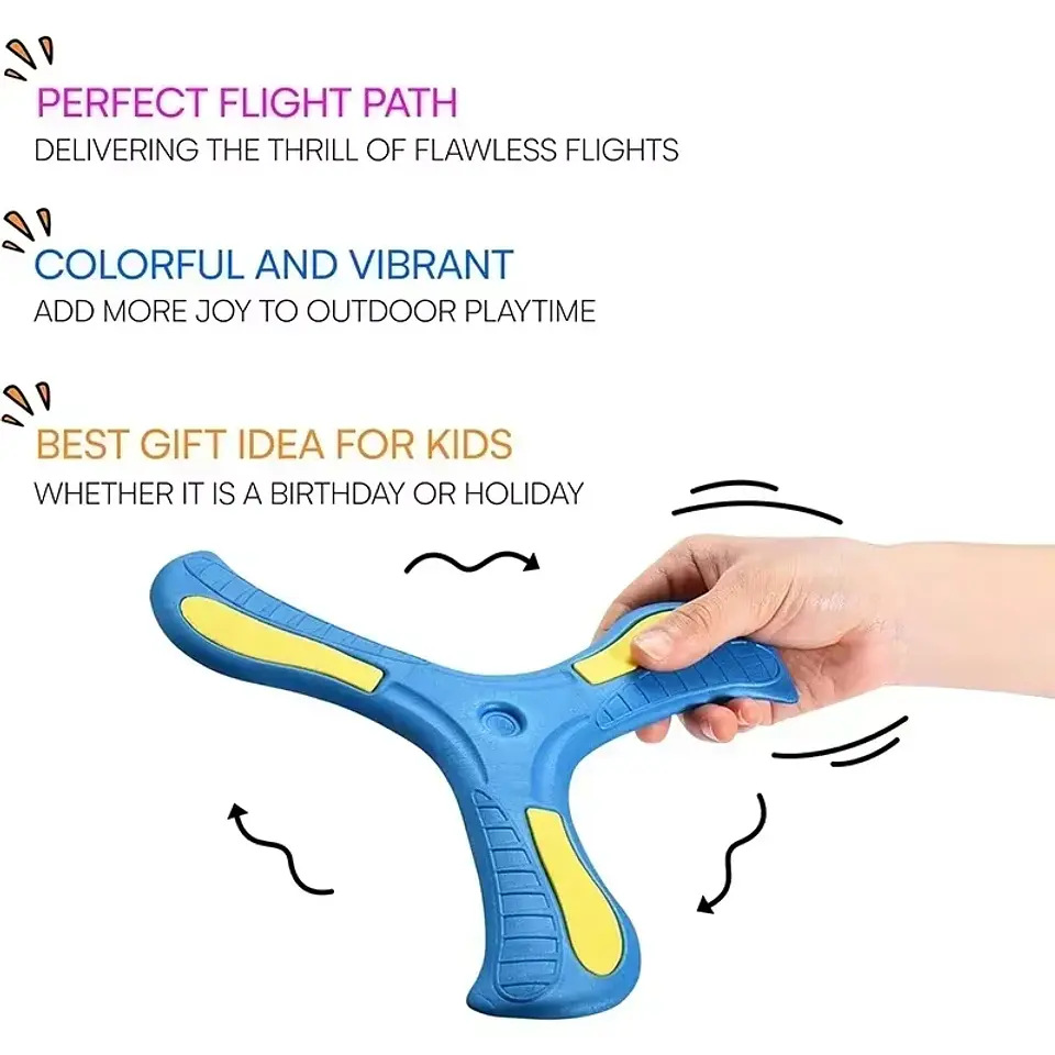 Outdoor Sport Flying Disc Toy Soft EVA Touching Boomerang Return Dart Three-leaf Cross Hand Throw Spinner Interactive Game 3