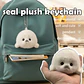 Soft Grey Seal Plush Keychain White Seal Plushies Animal Pendant Fashion Stuffed Doll Keyring Car Key Accessories Car Ornaments - Thumbnail 3