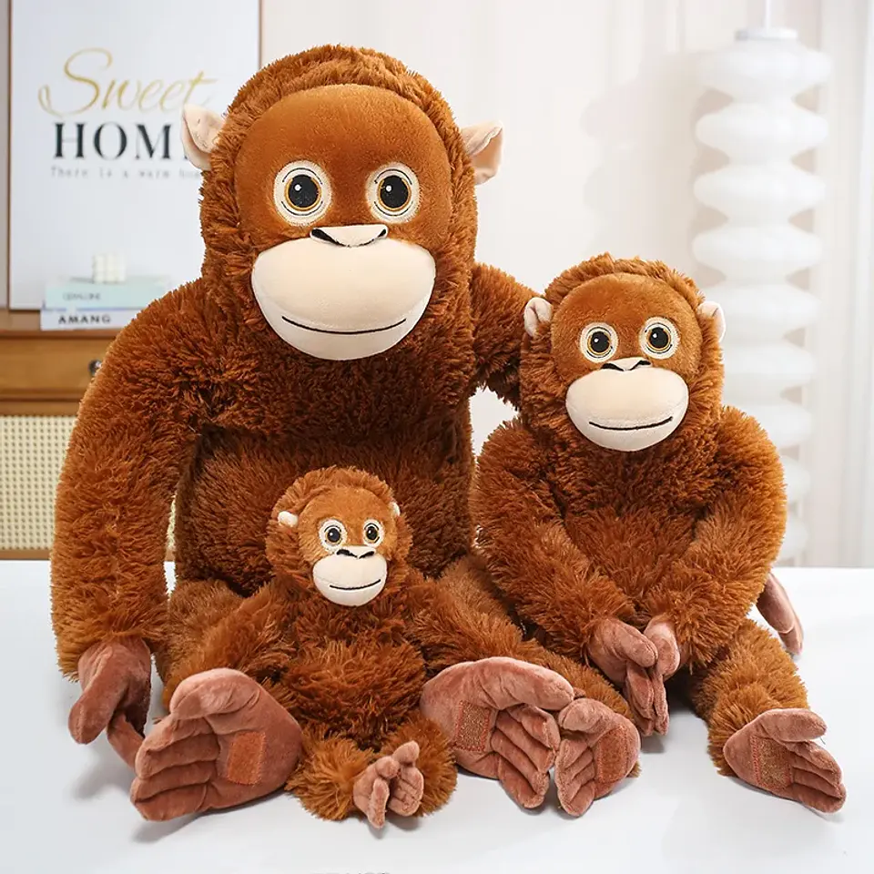 30-90CM Cartoon Gorilla Plush Toy Chimpanzees Punch Monkey Soft Stuffed Doll Decor Girls Birthday Gift Orangutan Plushies Dolls 5