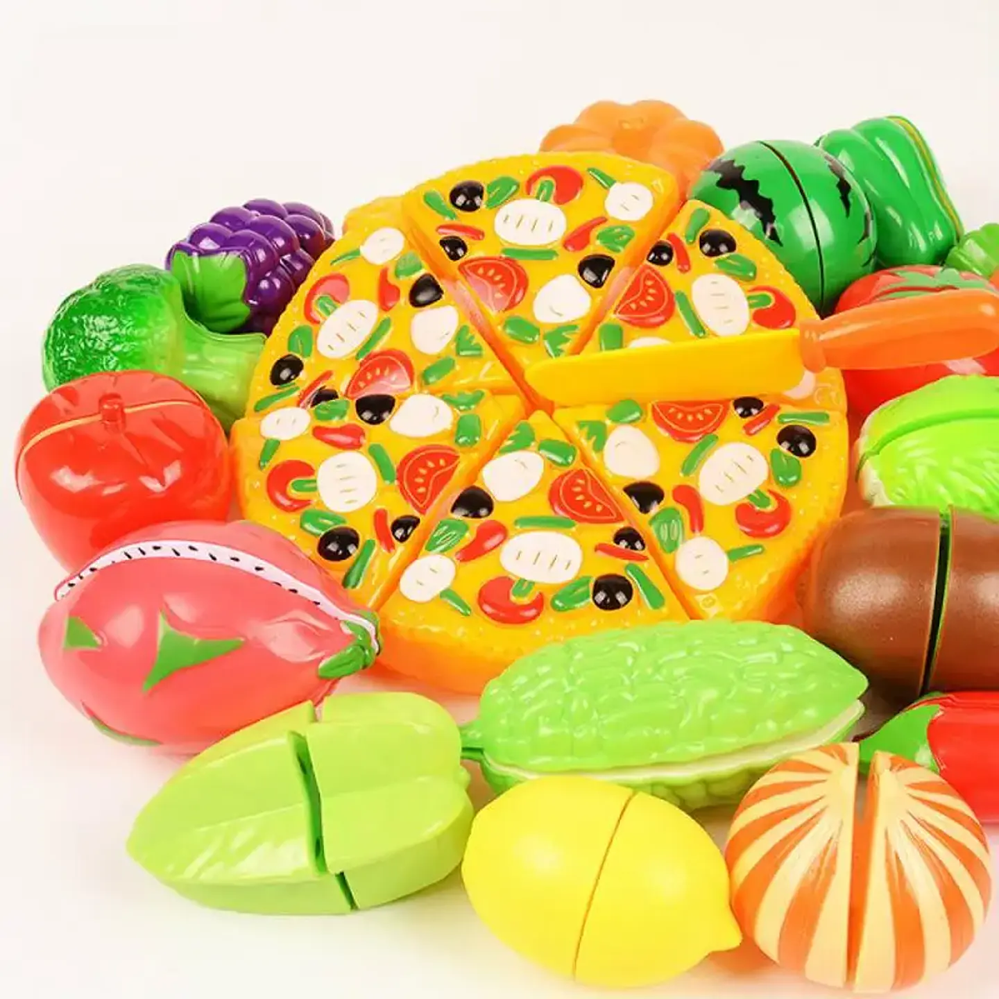 6/10/13/24Pcs Kitchen Fun Cutting Fruits and Vegetables Food Play House Set Puzzle Education Toys For Kids Boys Girls Xmas Gifts 5