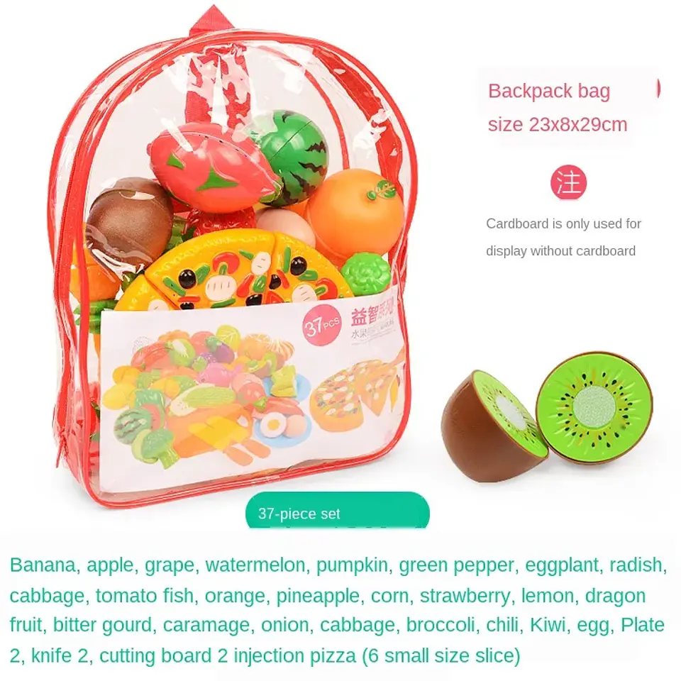6/10/13/24Pcs Kitchen Fun Cutting Fruits and Vegetables Food Play House Set Puzzle Education Toys For Kids Boys Girls Xmas Gifts 7