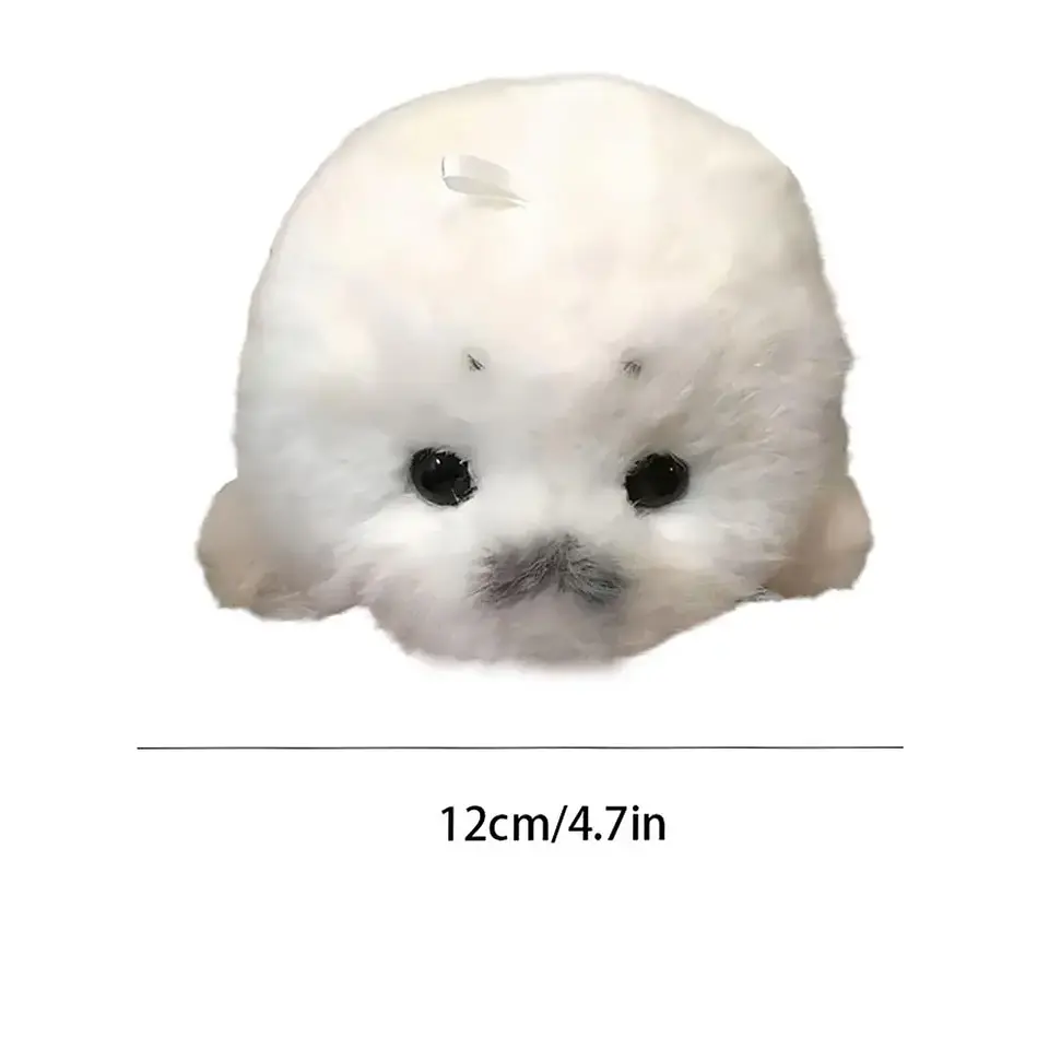 Soft Grey Seal Plush Keychain White Seal Plushies Animal Pendant Fashion Stuffed Doll Keyring Car Key Accessories Car Ornaments 6