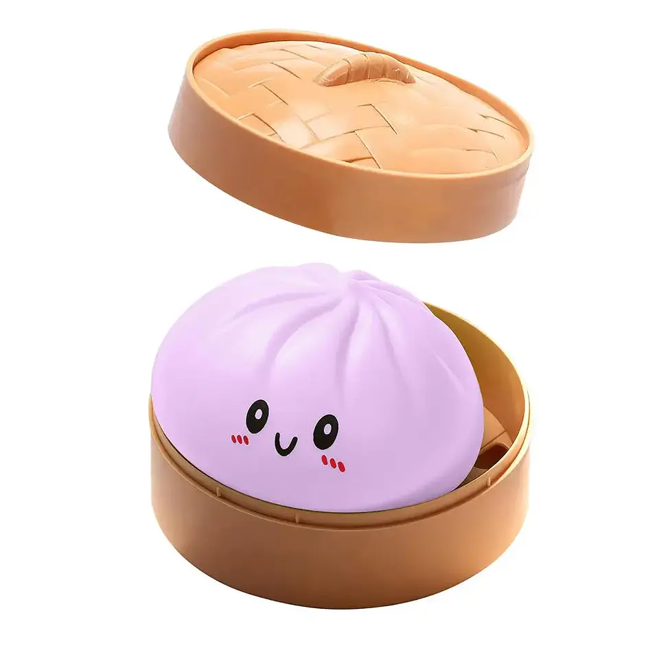Realistic Giant Dumpling Squeeze Toy with Bamboo Steamer Soft TPR Dough Ball Decompression Fidget Toy Funny Creative Gift 15