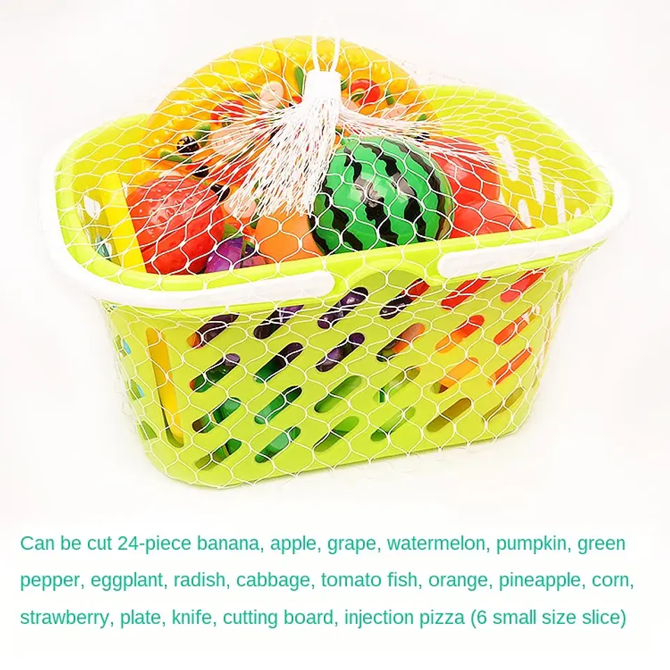 6/10/13/24Pcs Kitchen Fun Cutting Fruits and Vegetables Food Play House Set Puzzle Education Toys For Kids Boys Girls Xmas Gifts 15