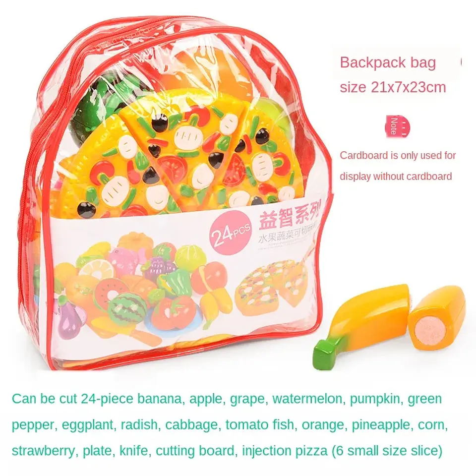 6/10/13/24Pcs Kitchen Fun Cutting Fruits and Vegetables Food Play House Set Puzzle Education Toys For Kids Boys Girls Xmas Gifts 17