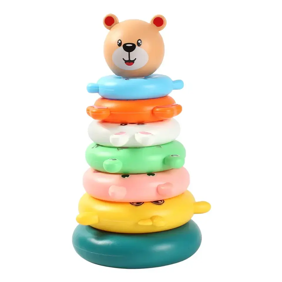 New Baby Toys 0-12 Montns Puzzle Pyramid Tower Cup Stacking Toys Montessori Educational Beach Kids Pool Bathtub Toy Kids Gift 1