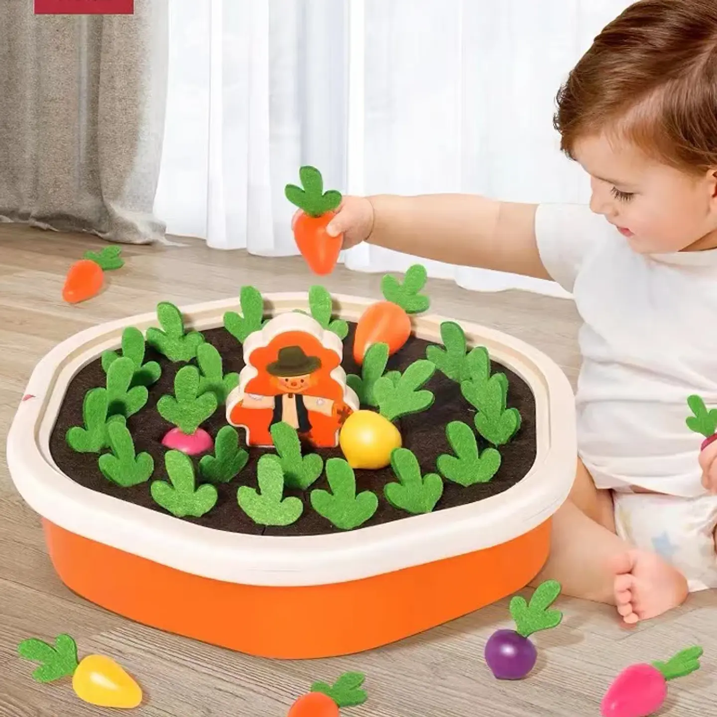 Baby Montessori Toys For Toddler Toys Educational Colorful Shape Toy Pull Carrot Set Counting Discouvery Toys For Kids Learning 1