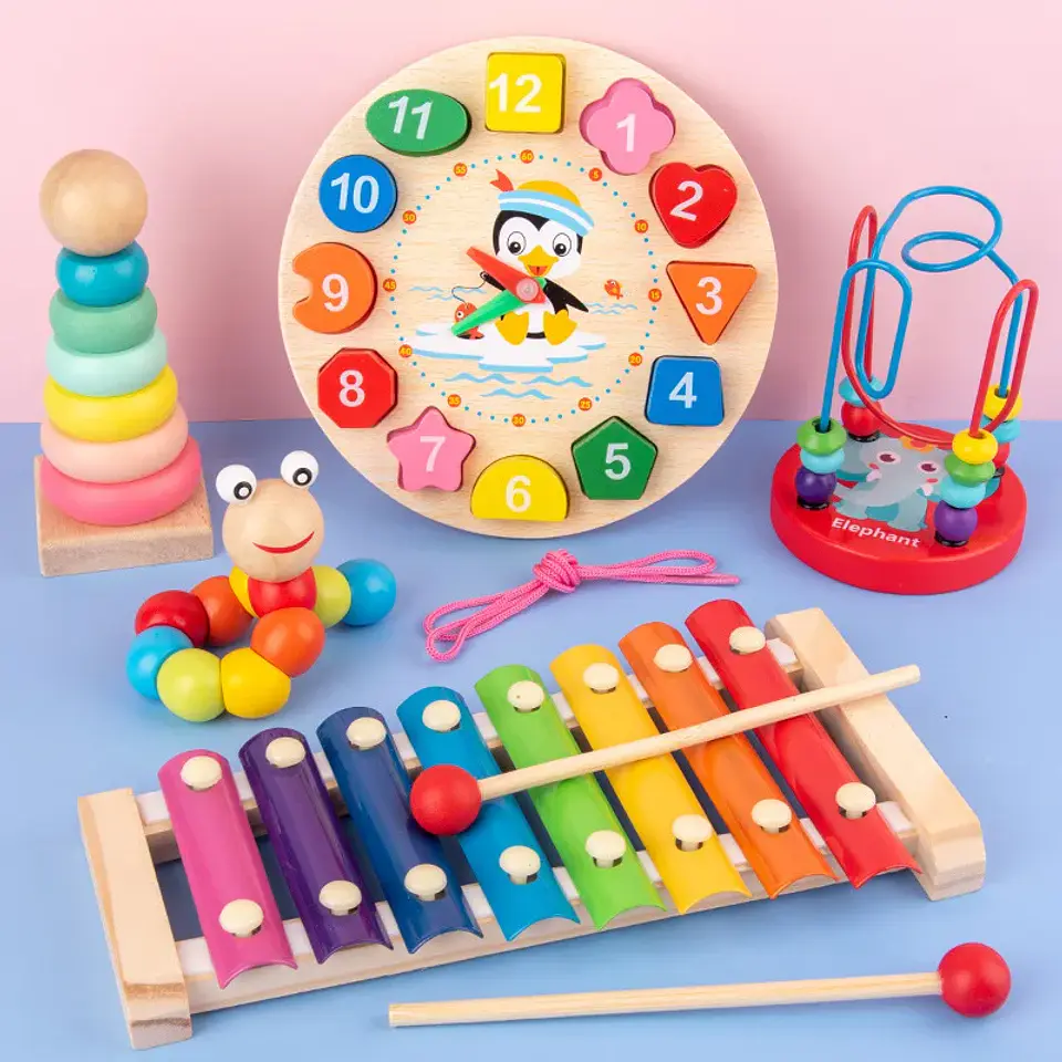 Montessori Baby Toys Kids 3D Wooden Puzzles Early Learning Baby Games Toys Educational Wooden Toys For Children Birthday Gifts 1