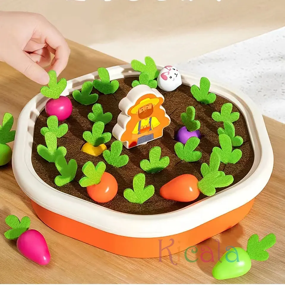 Baby Montessori Toys For Toddler Toys Educational Colorful Shape Toy Pull Carrot Set Counting Discouvery Toys For Kids Learning 2