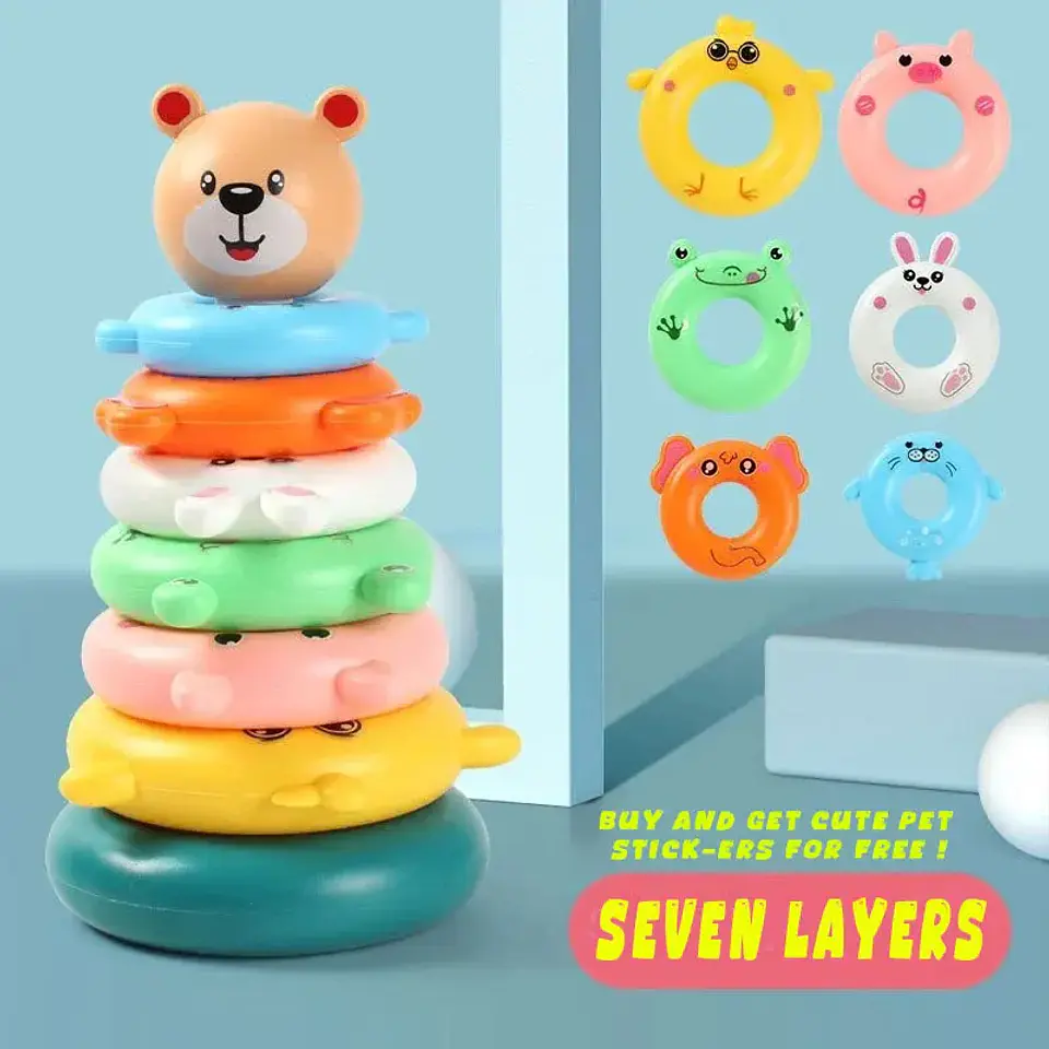 New Baby Toys 0-12 Montns Puzzle Pyramid Tower Cup Stacking Toys Montessori Educational Beach Kids Pool Bathtub Toy Kids Gift 2