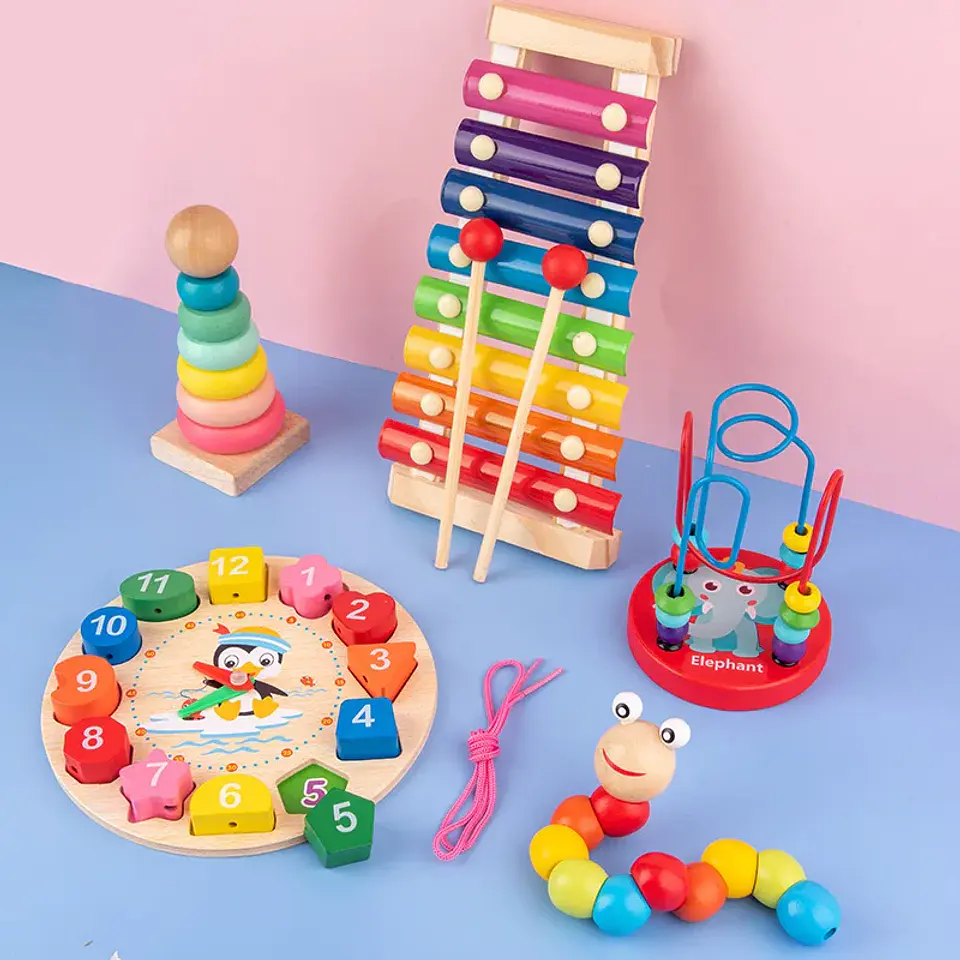 Montessori Baby Toys Kids 3D Wooden Puzzles Early Learning Baby Games Toys Educational Wooden Toys For Children Birthday Gifts 4