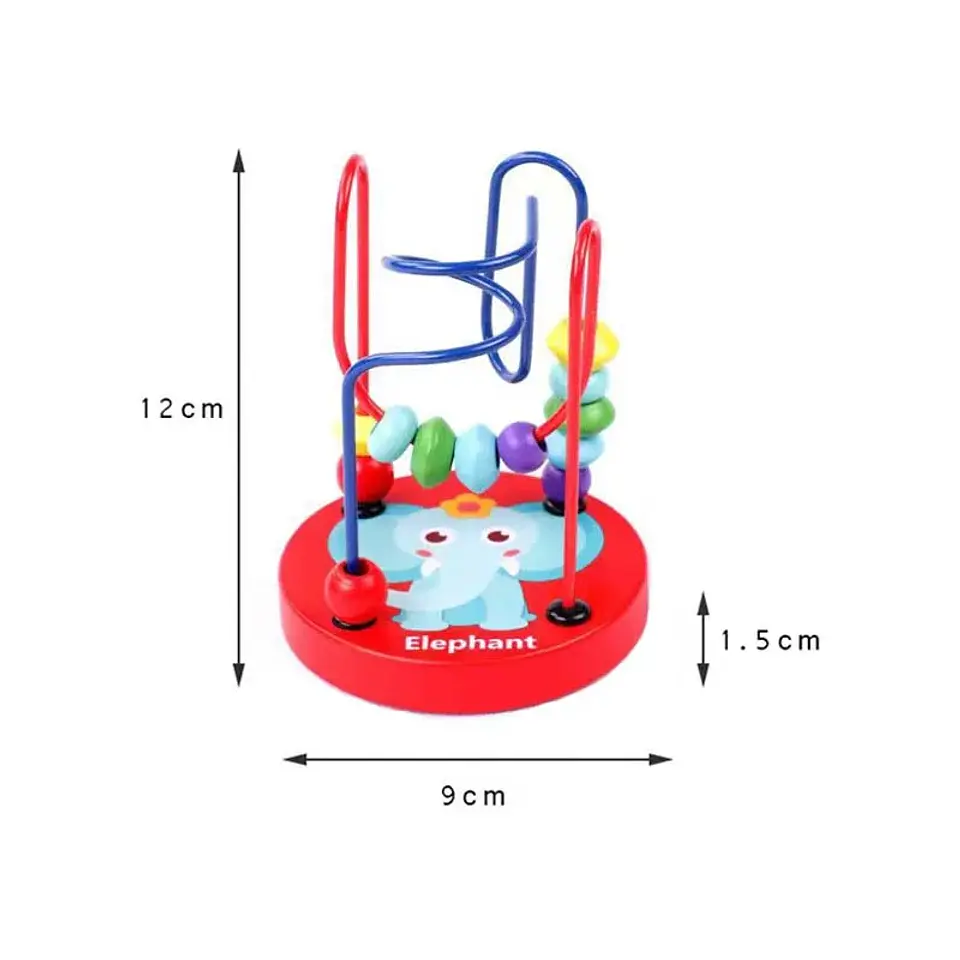 Baby Montessori Educational Math Toy Kids Circles Bead Wire Maze Roller Coaster for Children Montessori Wooden Toys Wood Puzzles 7