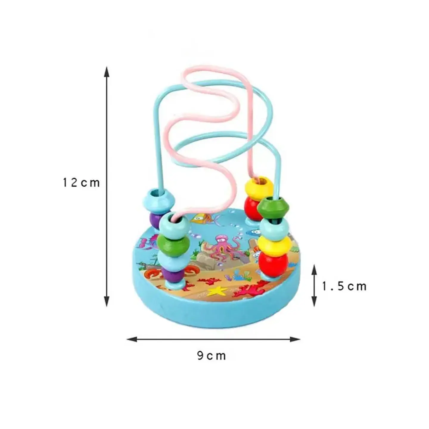 Baby Montessori Educational Math Toy Kids Circles Bead Wire Maze Roller Coaster for Children Montessori Wooden Toys Wood Puzzles 8