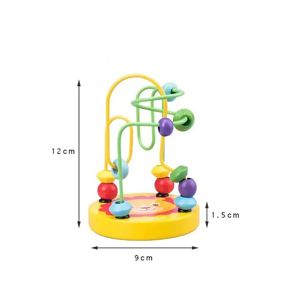 Baby Montessori Educational Math Toy Kids Circles Bead Wire Maze Roller Coaster for Children Montessori Wooden Toys Wood Puzzles 9