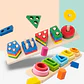 Montessori Wood Toys for Kids Wooden Sorting Stacking Toys for Baby Toddlers Educational Shape Color Sorter Preschool Kids Gifts - Thumbnail 1