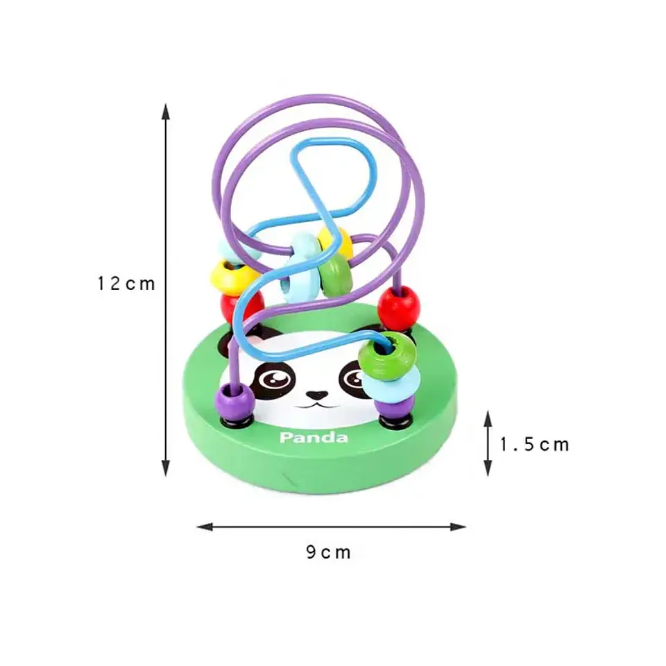 Baby Montessori Educational Math Toy Kids Circles Bead Wire Maze Roller Coaster for Children Montessori Wooden Toys Wood Puzzles 10