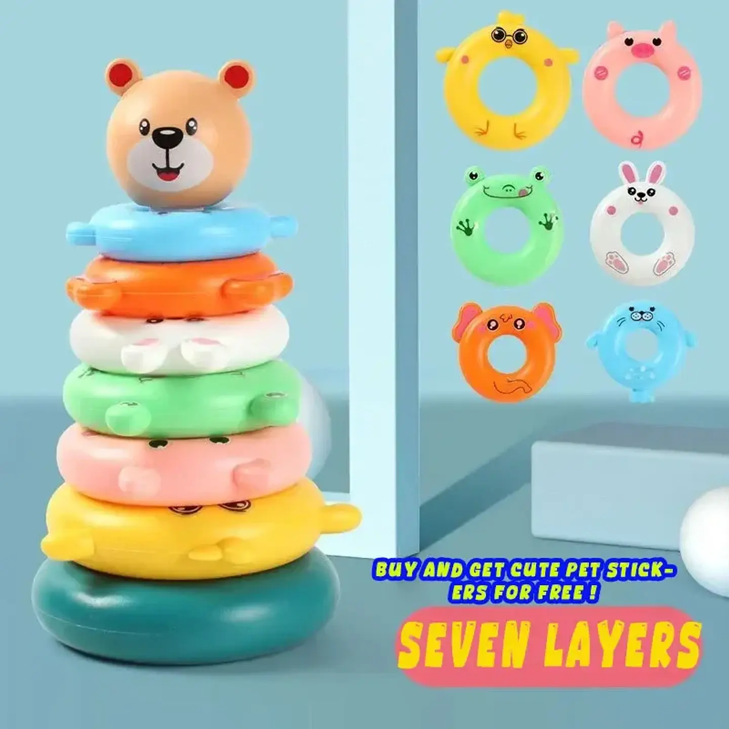 New Baby Toys 0-12 Montns Puzzle Pyramid Tower Cup Stacking Toys Montessori Educational Beach Kids Pool Bathtub Toy Kids Gift 6
