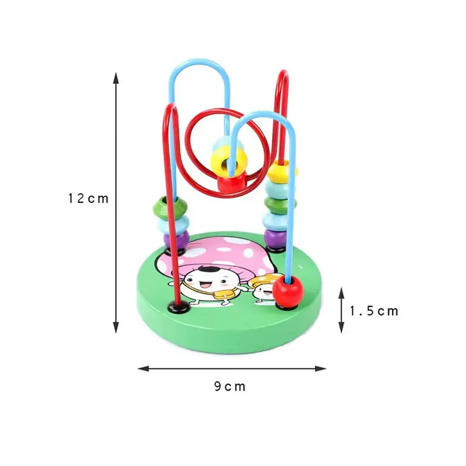 Baby Montessori Educational Math Toy Kids Circles Bead Wire Maze Roller Coaster for Children Montessori Wooden Toys Wood Puzzles 11