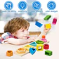 Montessori Wood Toys for Kids Wooden Sorting Stacking Toys for Baby Toddlers Educational Shape Color Sorter Preschool Kids Gifts - Thumbnail 2