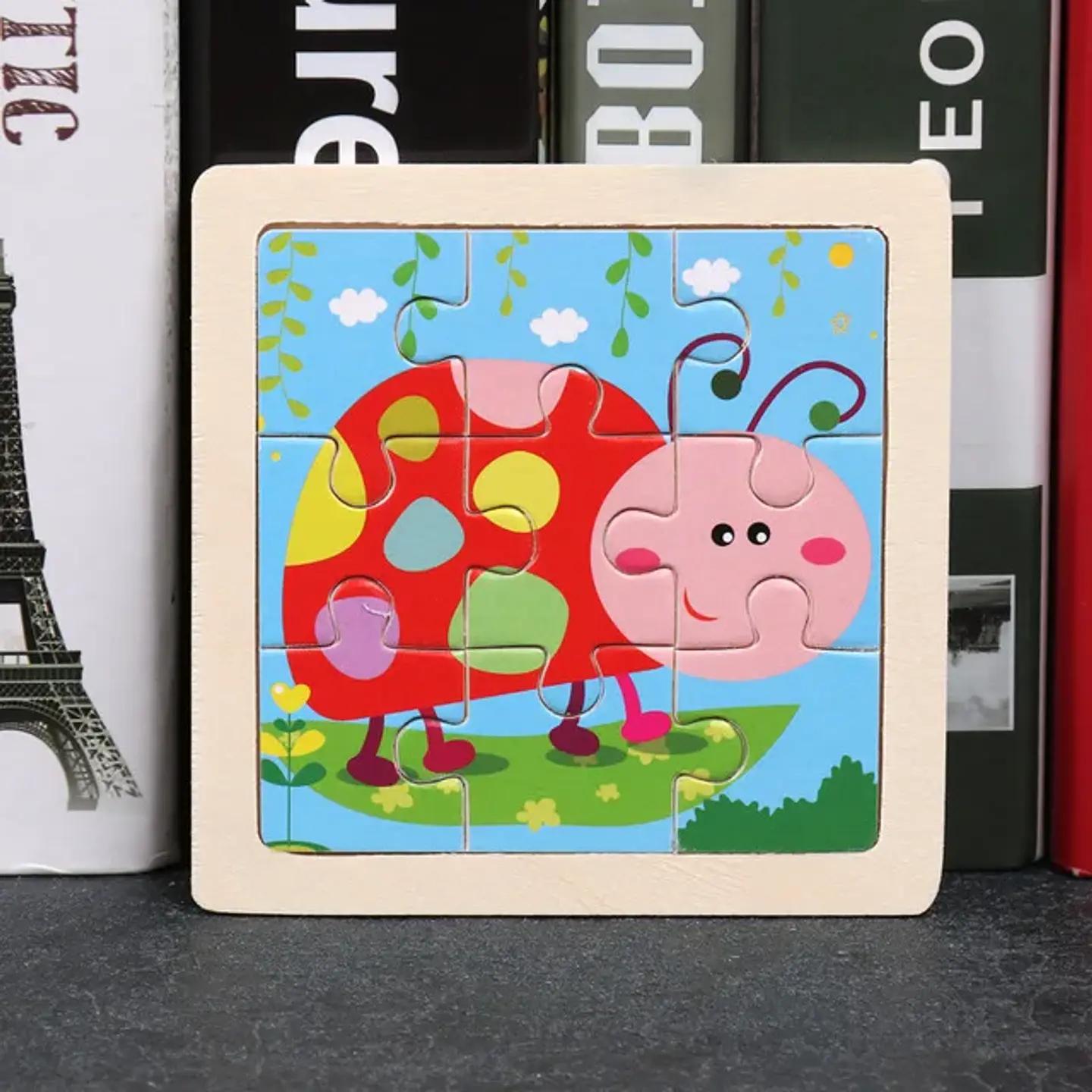 11x11cm Baby Montessori Toys Wooden Puzzle Cartoon Animal Fruit Vehicle 3d Puzzle Game Educational Jigsaw Toys For Children 7