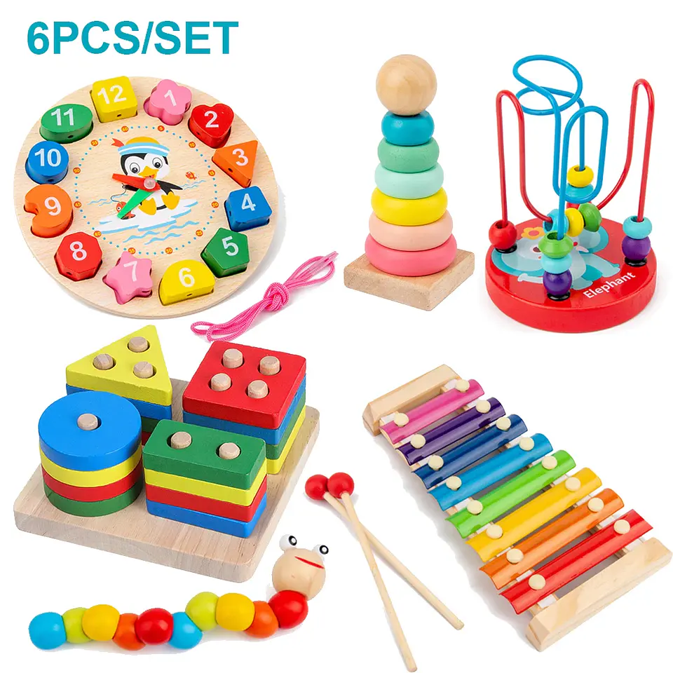 Montessori Baby Toys Kids 3D Wooden Puzzles Early Learning Baby Games Toys Educational Wooden Toys For Children Birthday Gifts 7