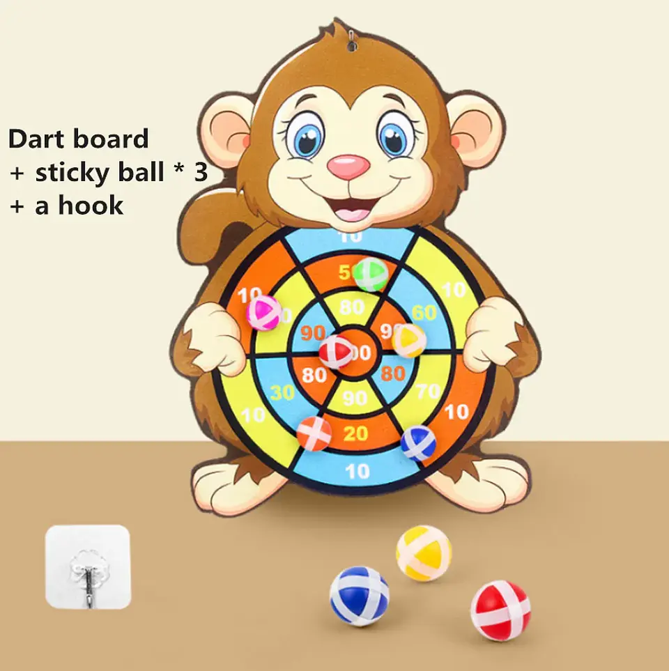 Child Montessori Toys for Kids 2 to 4 Years Old Cartoon Animal Dart Board Sticky Ball Family Interactive Educational Toys Baby 8
