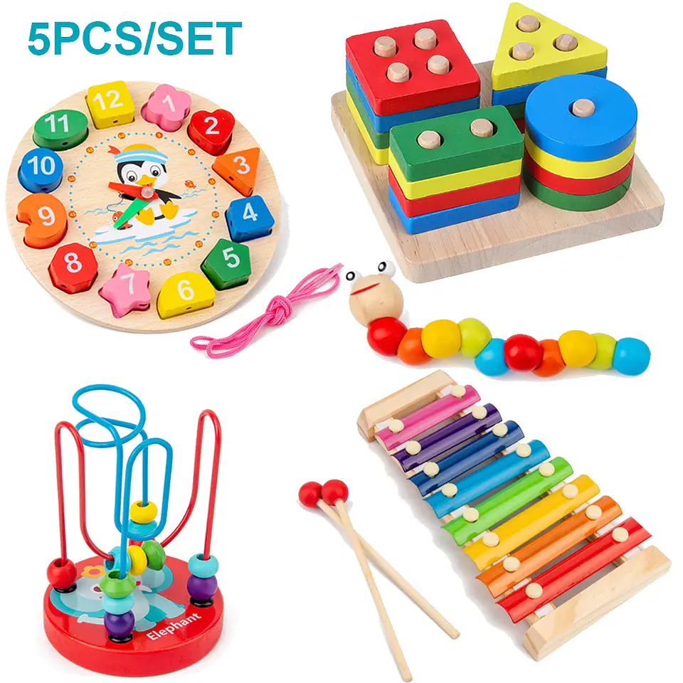 Montessori Baby Toys Kids 3D Wooden Puzzles Early Learning Baby Games Toys Educational Wooden Toys For Children Birthday Gifts 8