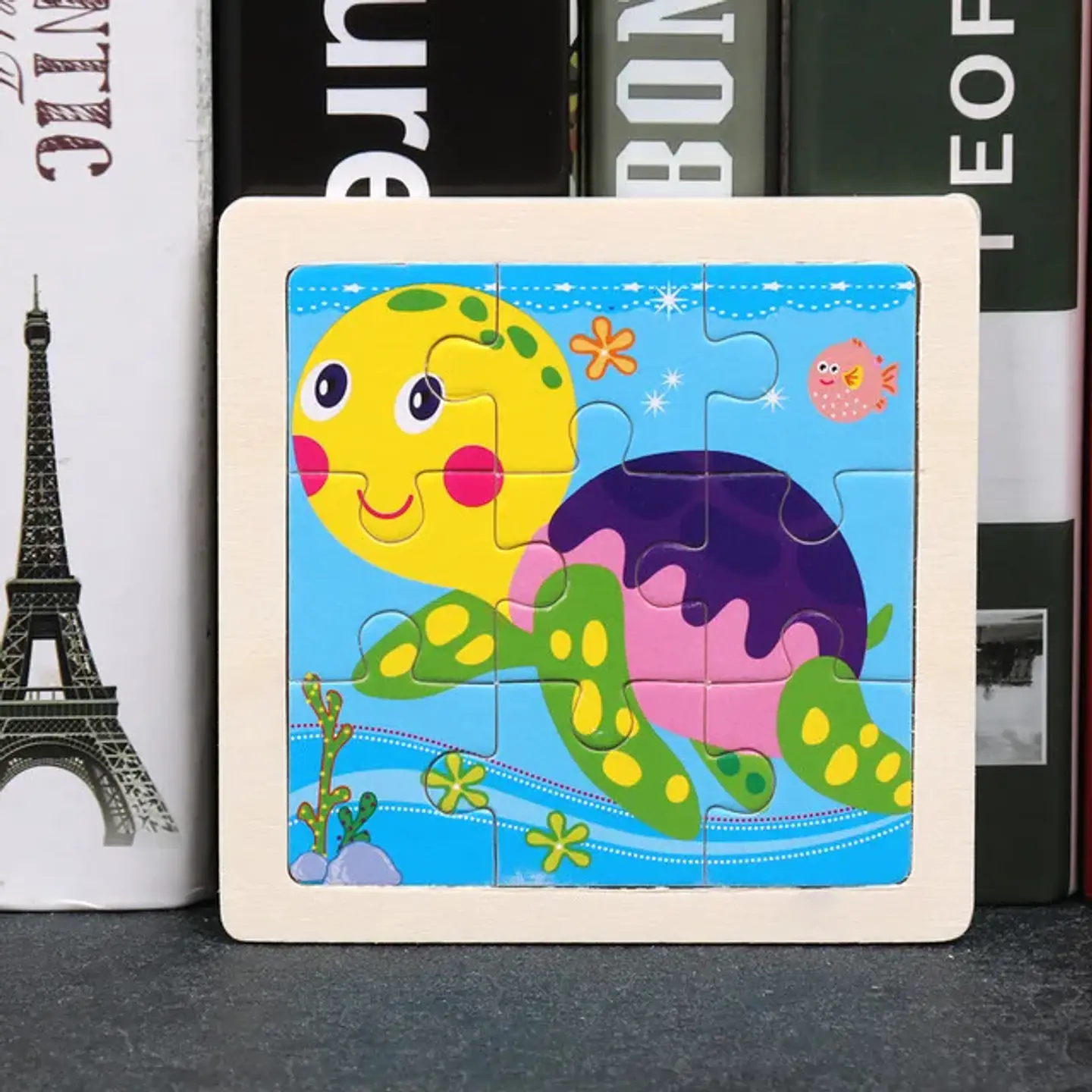 11x11cm Baby Montessori Toys Wooden Puzzle Cartoon Animal Fruit Vehicle 3d Puzzle Game Educational Jigsaw Toys For Children 9