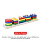 Montessori Wood Toys for Kids Wooden Sorting Stacking Toys for Baby Toddlers Educational Shape Color Sorter Preschool Kids Gifts - Thumbnail 7