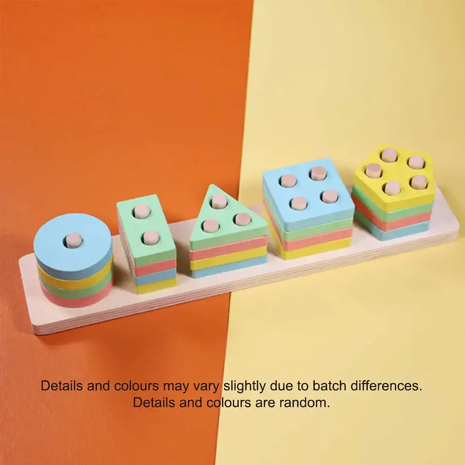 Montessori Wood Toys for Kids Wooden Sorting Stacking Toys for Baby Toddlers Educational Shape Color Sorter Preschool Kids Gifts 8