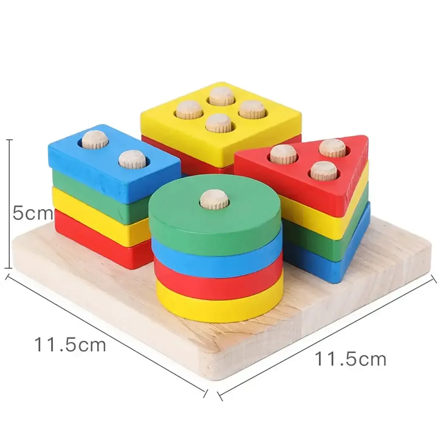 Montessori Wood Toys for Kids Wooden Sorting Stacking Toys for Baby Toddlers Educational Shape Color Sorter Preschool Kids Gifts 10