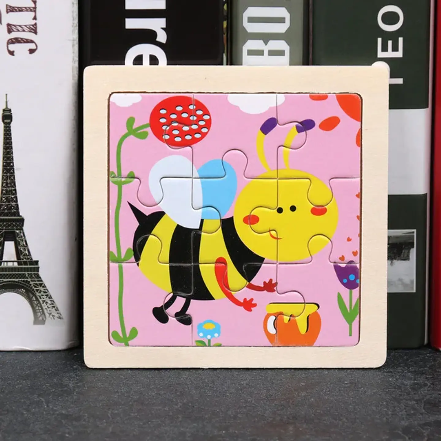 11x11cm Baby Montessori Toys Wooden Puzzle Cartoon Animal Fruit Vehicle 3d Puzzle Game Educational Jigsaw Toys For Children 16
