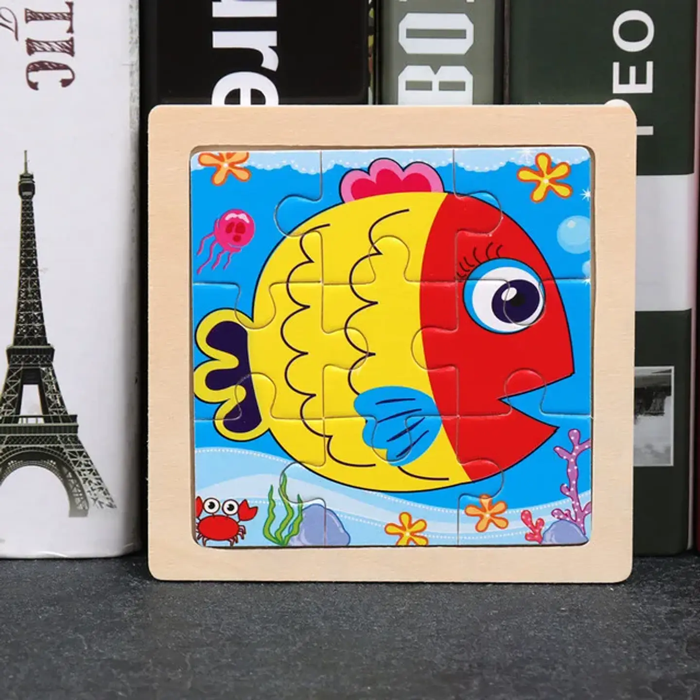 11x11cm Baby Montessori Toys Wooden Puzzle Cartoon Animal Fruit Vehicle 3d Puzzle Game Educational Jigsaw Toys For Children 21