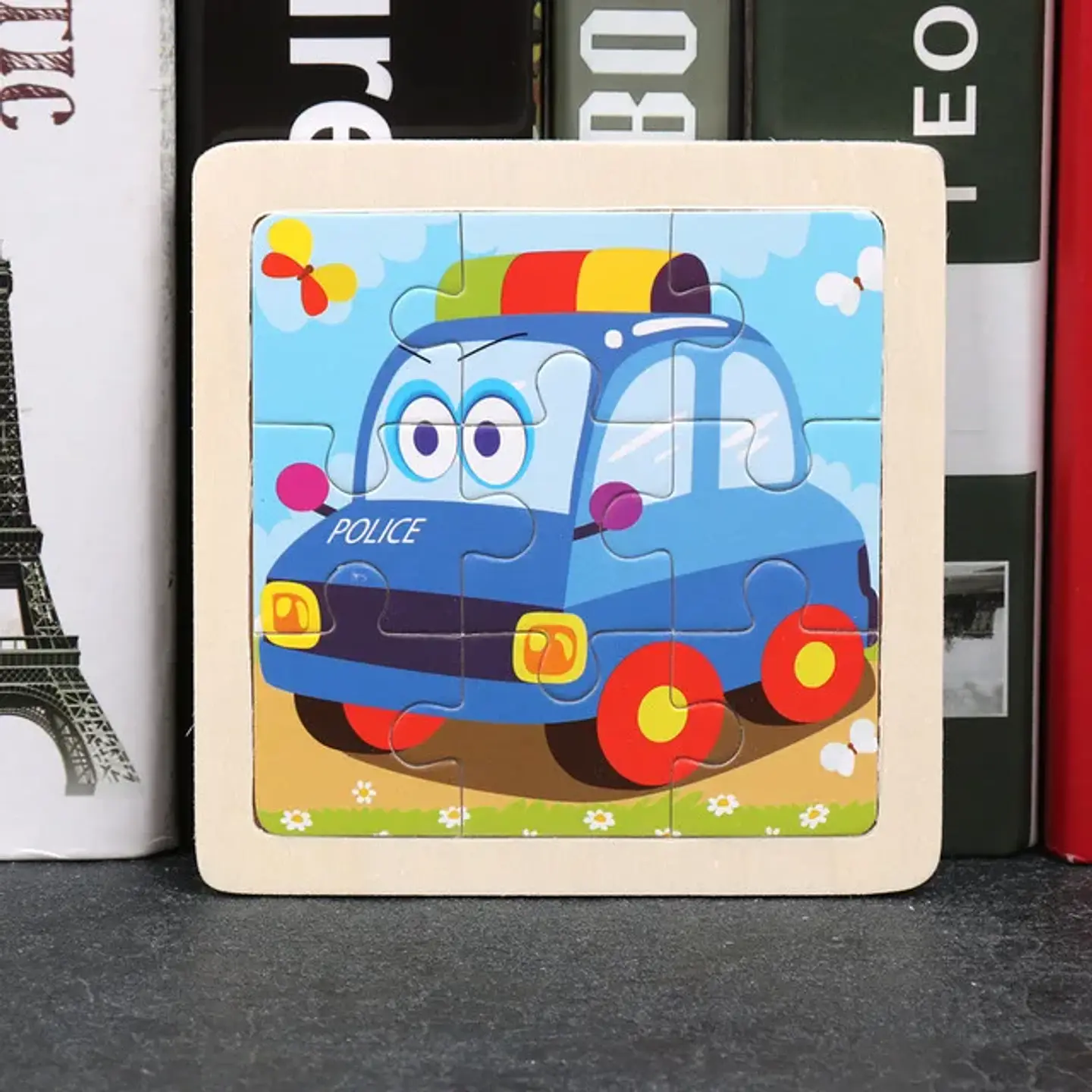 11x11cm Baby Montessori Toys Wooden Puzzle Cartoon Animal Fruit Vehicle 3d Puzzle Game Educational Jigsaw Toys For Children 24