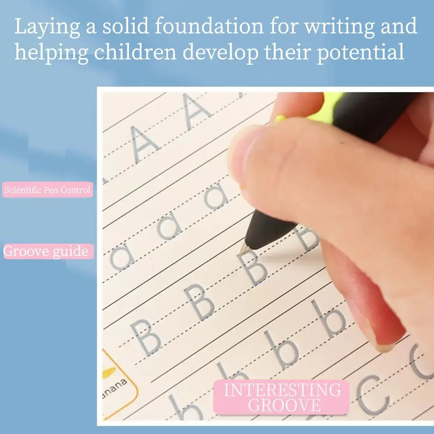 Montessori Writing Practice Book for Kids Learn Letters Numbers Calligraphy with Groove Magic Exercises Ideal Handwriting Skills 2
