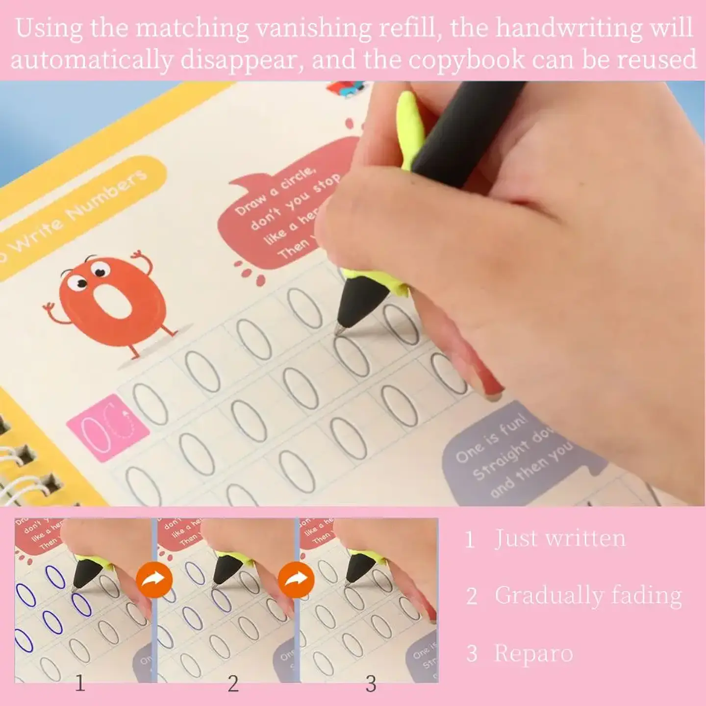 Montessori Writing Practice Book for Kids Learn Letters Numbers Calligraphy with Groove Magic Exercises Ideal Handwriting Skills 5